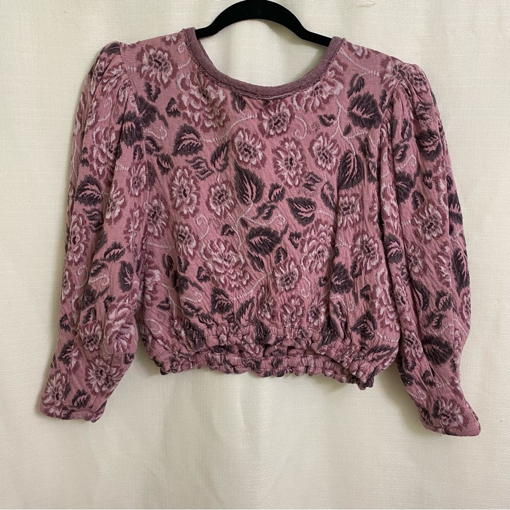 Free People Pink Floral Crop Top no ordinary